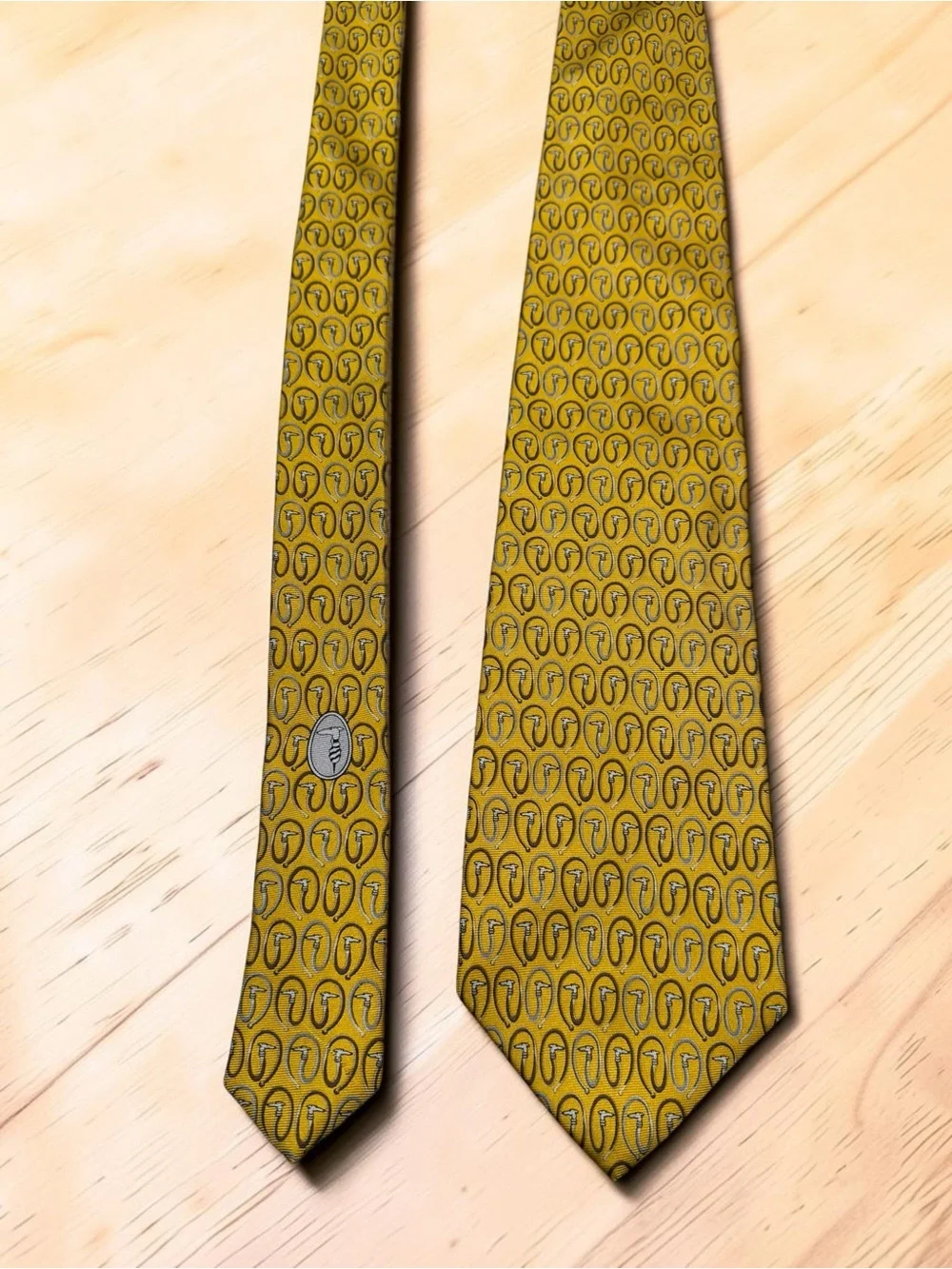 Vintage Trussardi Dog Print 100% Silk Tie Made In Italy